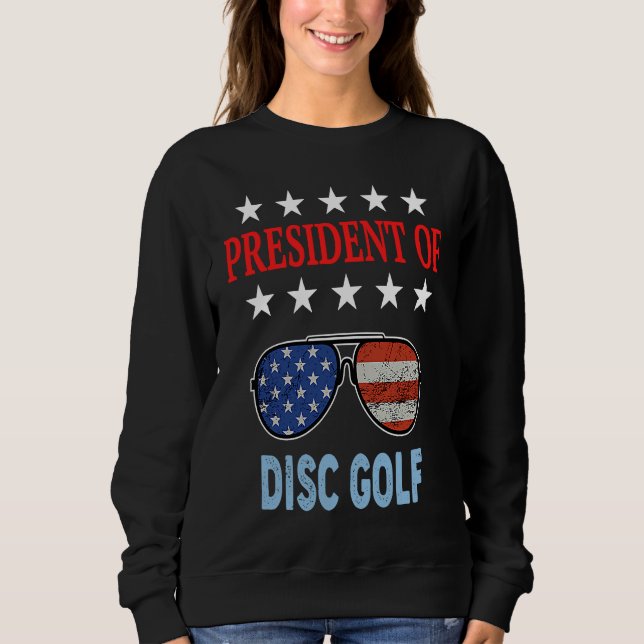 Sweatshirt Disc Golf Accessories  USA Flag Disc Golf Saying (Devant)