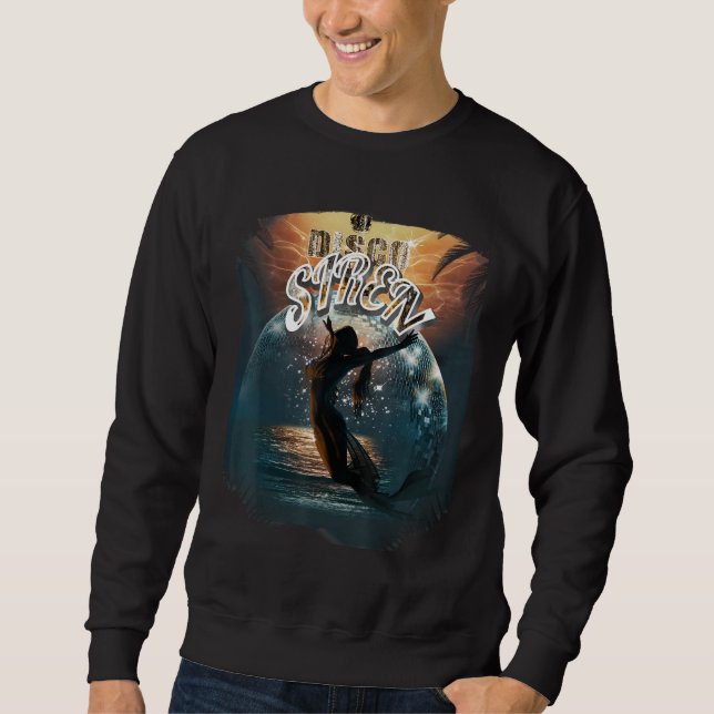 Sweatshirt Disco Ball Mermaid Siren Mermaids in Palm Sunset (Devant)