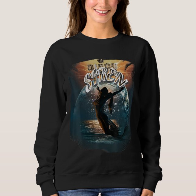 Sweatshirt Disco Ball Mermaid Siren Mermaids in Palm Sunset (Devant)