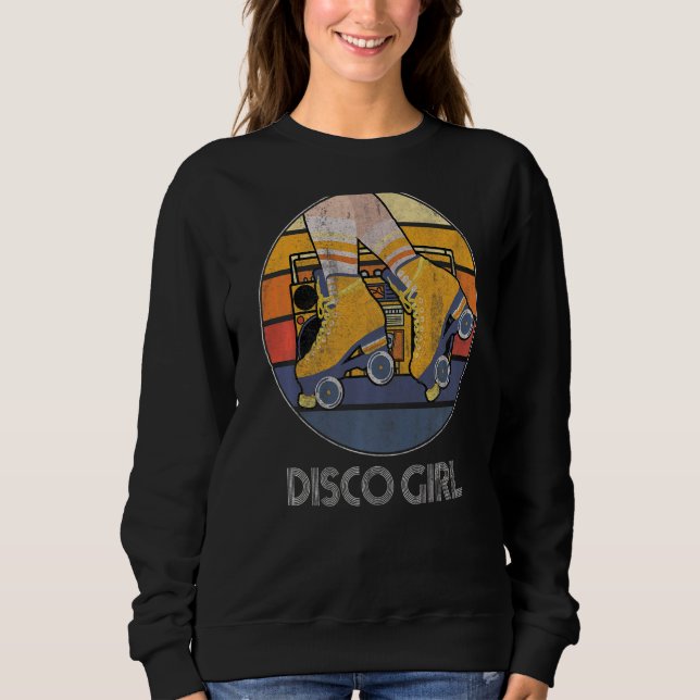 Sweatshirt Disco Girl 70's 80's Disco Vintage 1 (Devant)