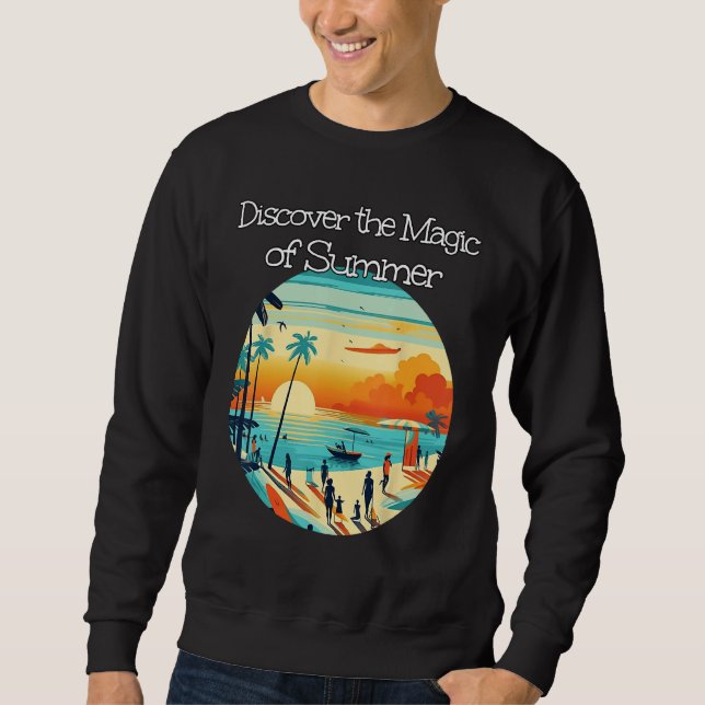 Sweatshirt Discover the Magic of Sea and Sunset with Friends  (Devant)