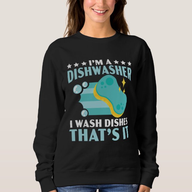 Sweatshirt Dishwashing Job Profession Restaurant Employee Dis (Devant)