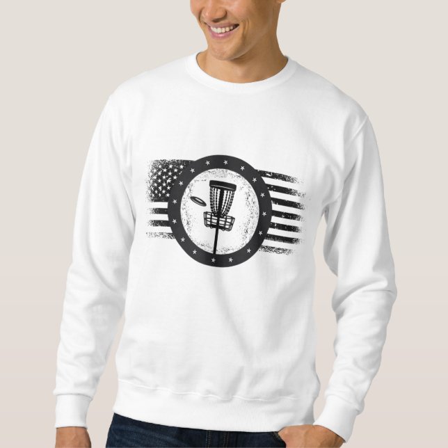 Sweatshirt Disque cool Golf Sport USA Grunge Drapeau Golf (Devant)