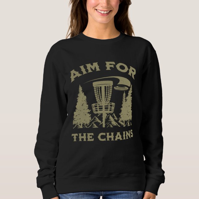 Sweatshirt Disque de golf, visez les chaînes IV (Devant)