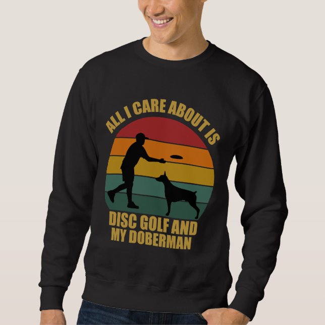 Sweatshirt Disque Golf Et Doberman (Devant)