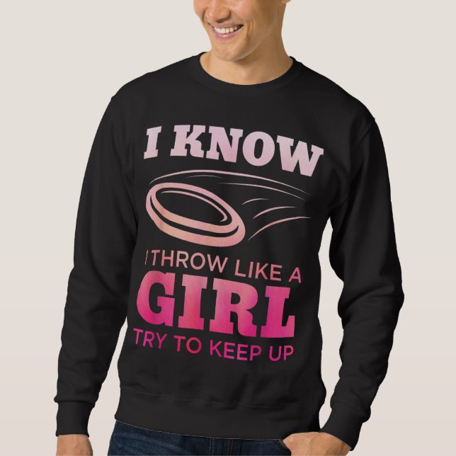 Sweatshirt Disque Golf Girl Funny Disque Golfing Lecteur Gif (Devant)