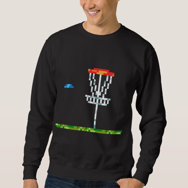 Sweatshirt Disque Golf Men Disque Golf 8 bits Panier (Devant)