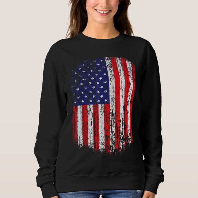 Sweatshirt Distorsion du drapeau américain patriotique (Devant)