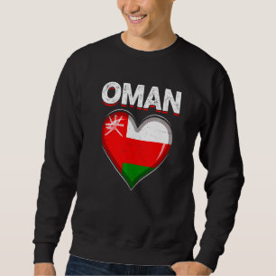 Sweatshirt Distress Retro Heart Oman Drapeau Patriotique