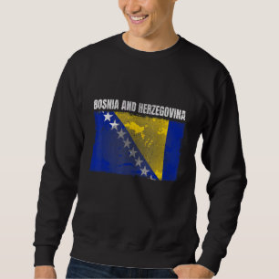Sweatshirt Distresse Bosnie-Herzégovine Drapeau Bosniaque