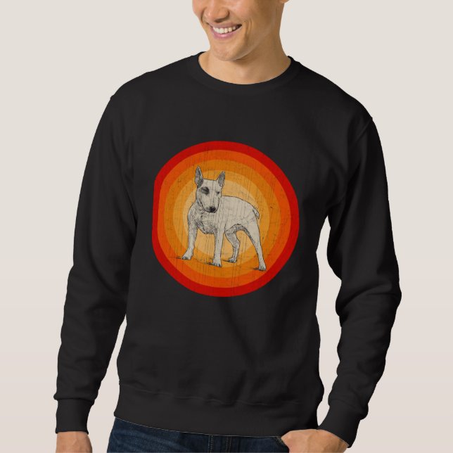 Sweatshirt Distressed Bull Terrier Dog  Retro Style (Devant)