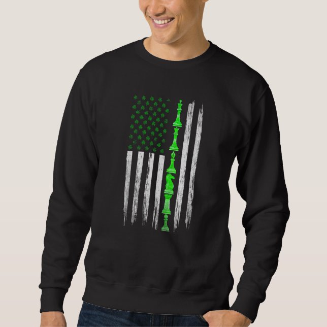 Sweatshirt Distressed drapeau irlandais américain aux échecs  (Devant)