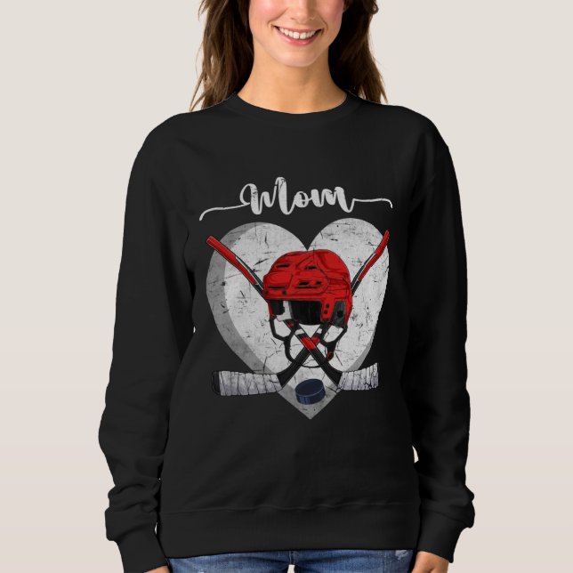 Sweatshirt Distressed Heart Hockey Mom Heart Cute Mother s Da (Devant)