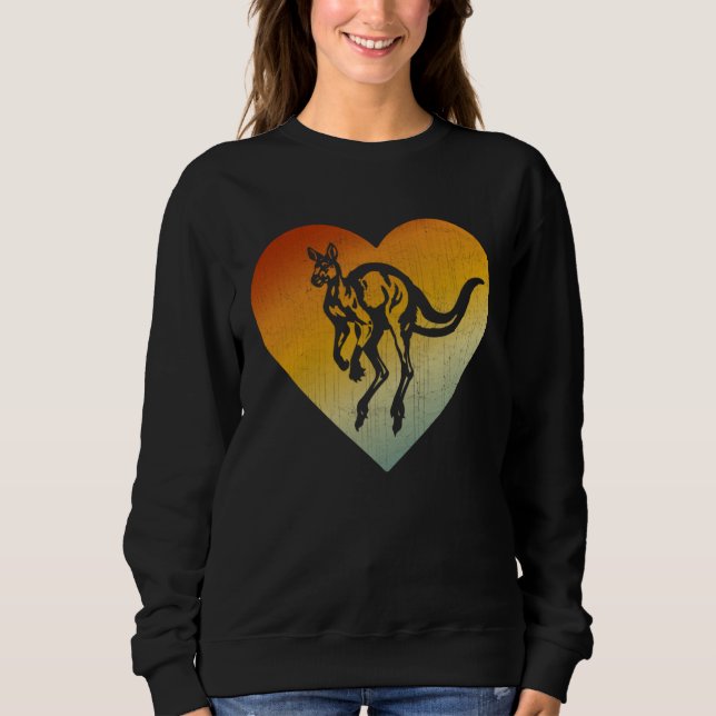 Sweatshirt Distressed Heart Retro Style Men Women Kangaroo (Devant)