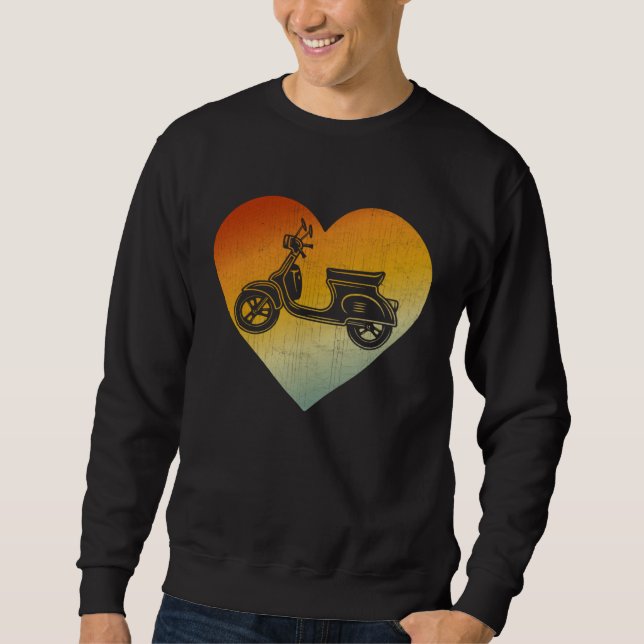 Sweatshirt Distressed Heart Retro Style Men Women Scooters (Devant)