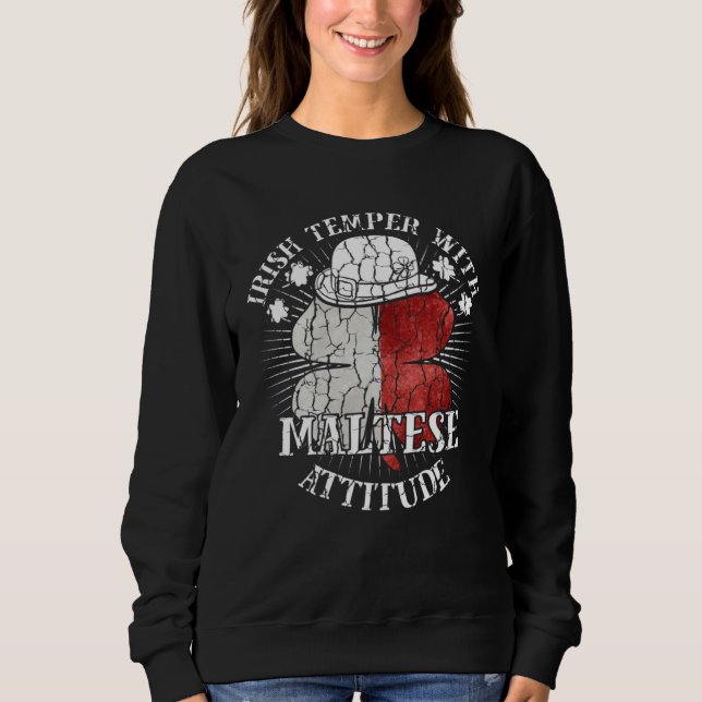 Sweatshirt Distressed Irish Maltese Attitude Patriotic Shamro (Devant)