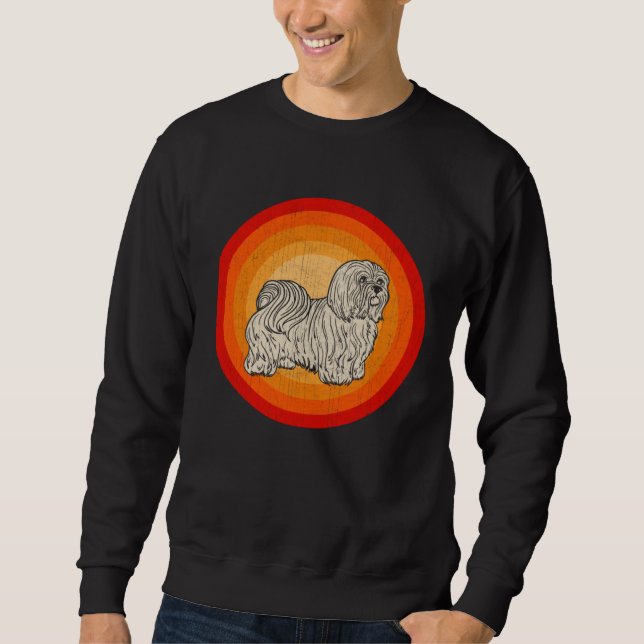 Sweatshirt Distressed Maltese Dog  Retro Style (Devant)
