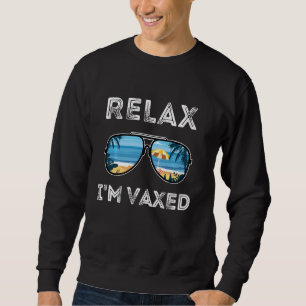 Sweatshirt Distressed Relax Je suis Vaxed Beach Lunettes de s