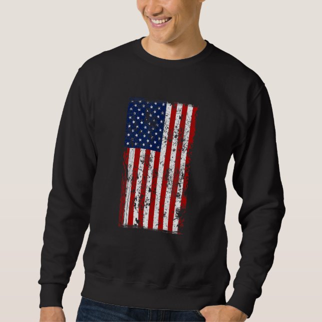 Sweatshirt Distressed US American Flag (Devant)