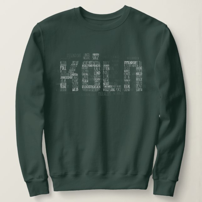 Sweatshirt Districs of Cologne Word Art, Stadtteile Köln (Design devant)