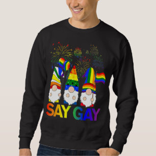 Sweatshirt Dites Gay Lgbt Trois Gnomes Lgbt Pride