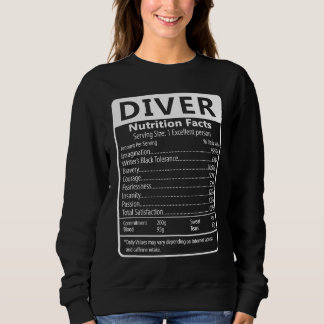 Sweatshirt Diver Nutrition Facts Sarcastic Graphic Humor