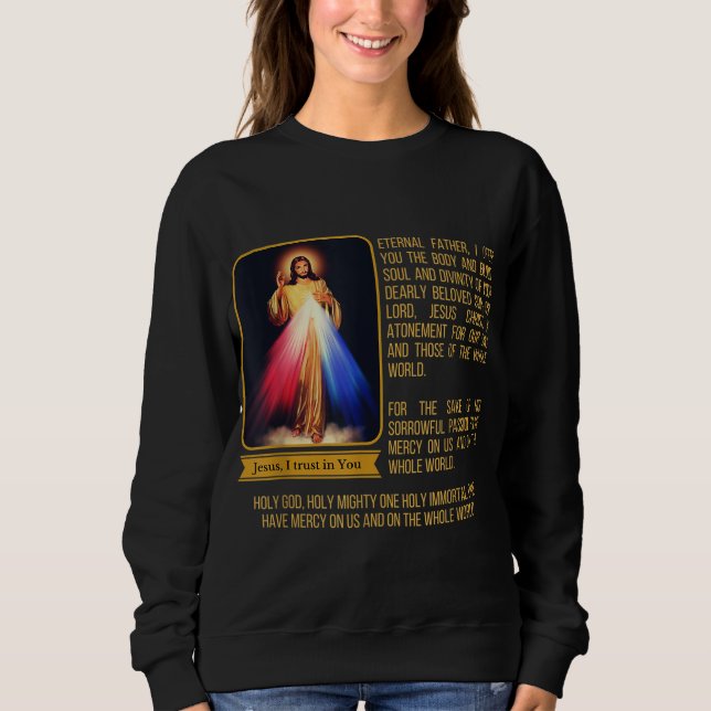 Sweatshirt Divine Miséricorde Jésus Image Chaplet Novena Priè (Devant)
