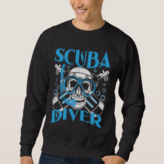 Sweatshirt Diving Scuba Diver in Deep Sea and Sea (Devant)
