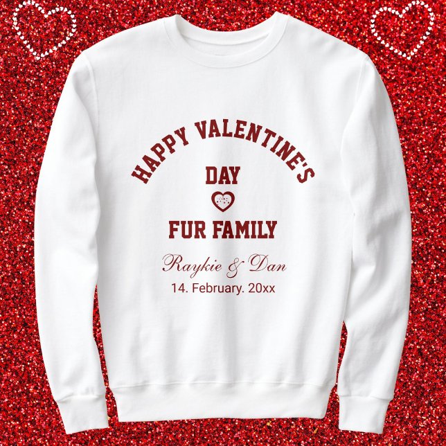 Sweatshirt DIY Pet Lovers BFF Happy Valentine's Day Red White (Créateur téléchargé)