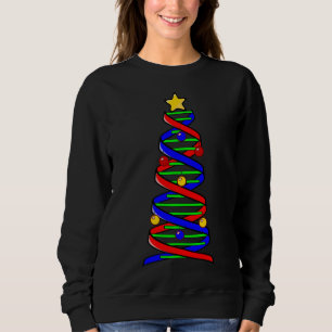Sweatshirt DNA Helix Christmas Tree Life Science Biologie Tea