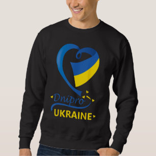 Sweatshirt Dnipro Ukraine National Drapeau Coeur Emblem Crest