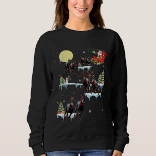 Sweatshirt Doberman Christmas Père Noël Sleigh Funny Chien Lo