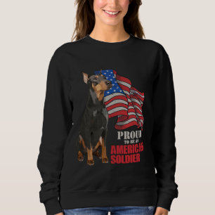 Sweatshirt Doberman Fier D'Être Un Soldat Américain