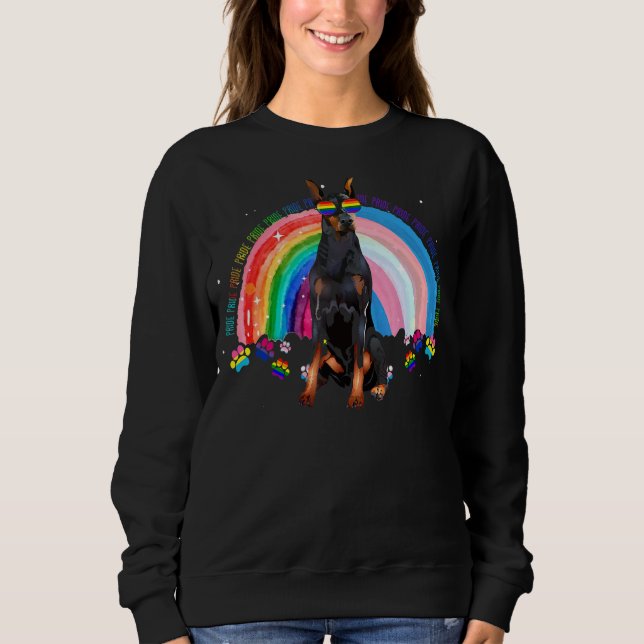 Sweatshirt Doberman Gay Pride (Devant)