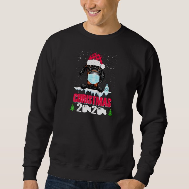 Sweatshirt Doberman Pinscher Masque Visage Chien Noël 2020 Fu (Devant)
