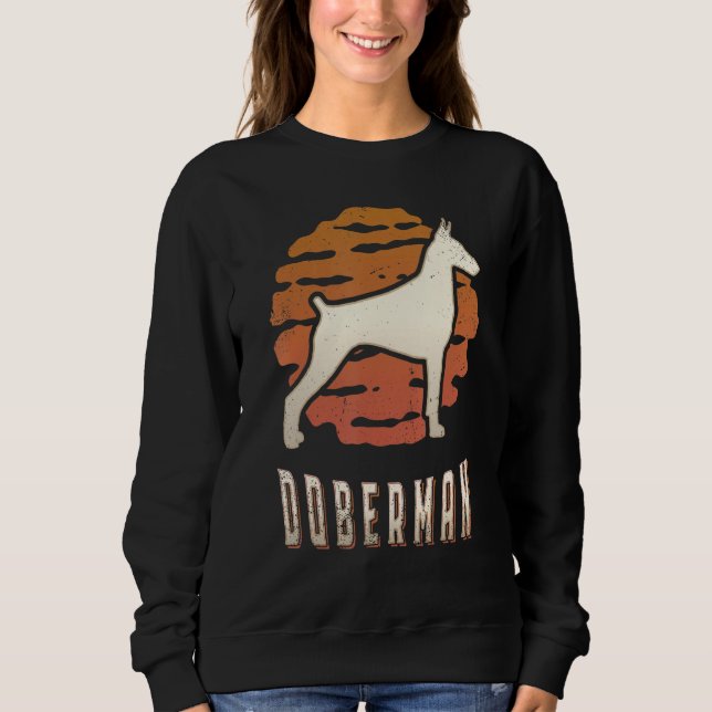 Sweatshirt Doberman Pinscher Vintage Retro Classic Dog Sunset (Devant)