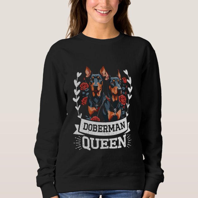 Sweatshirt DOBERMAN QUEEN Chien Maman Doberman Propriétaire D (Devant)