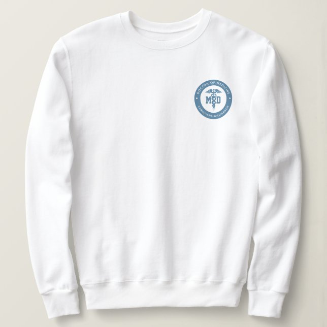 Sweatshirt Docteur en médecine MD personnalisé (Design devant)