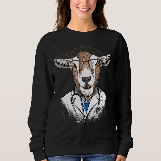 Sweatshirt Doctor Goat Surgeon Physician Dr MD Farm Animal Go (Devant)