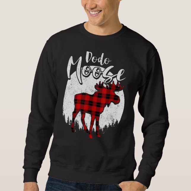 Sweatshirt Dodo Moose Red Plaid Buffalo Correspondant Famille (Devant)