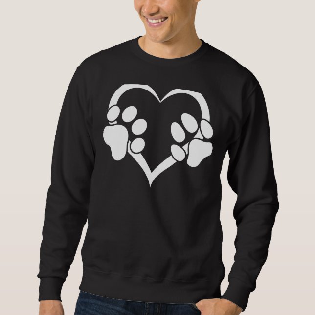 Sweatshirt Dog and Cat with Heart Dog  Cat  Dog Owner (Devant)