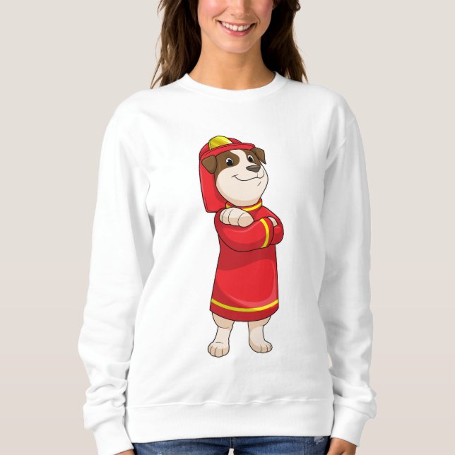 Sweatshirt Dog as Firefighter with Helmet (Devant)