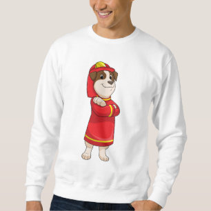Sweatshirt Dog as Firefighter with Helmet