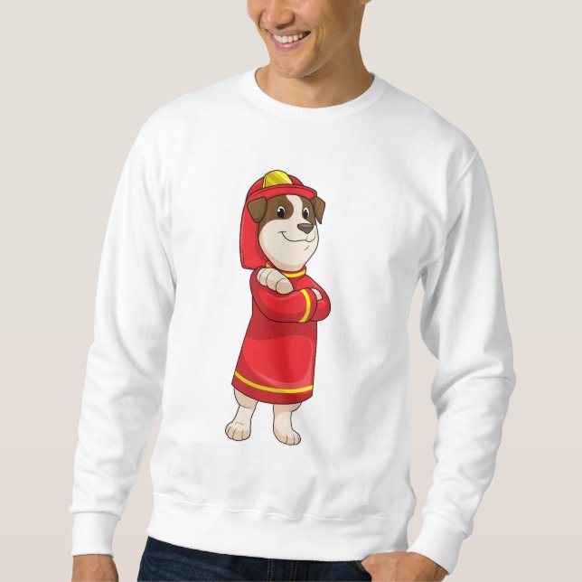 Sweatshirt Dog as Firefighter with Helmet (Devant)