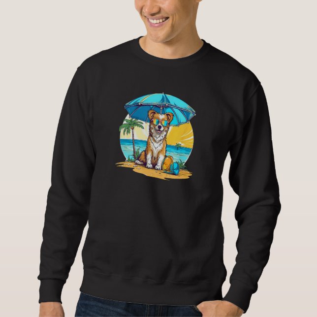 Sweatshirt Dog At Beach Summer Vacation (Devant)