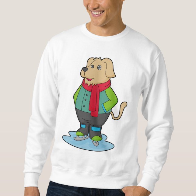 Sweatshirt Dog at Ice skating with Ice skates (Devant)