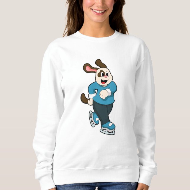 Sweatshirt Dog at Ice skating with Ice skates (Devant)