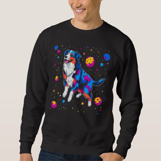 Sweatshirt Dog Australian Shepherd Space (Devant)