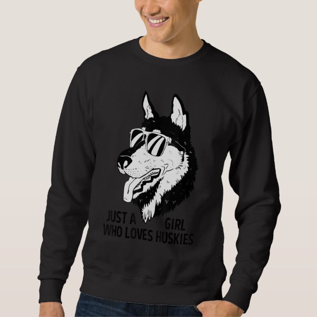 Sweatshirt Dog Breed Love Girl Lover Siberian Husky (Devant)