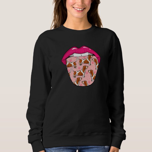 Sweatshirt Dog Breed Tongue Pet  Basset Hound (Devant)